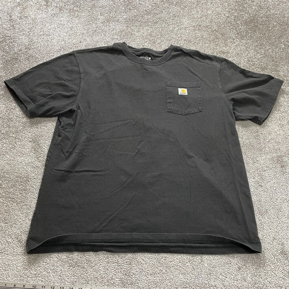 Carhartt Loose Fit T-Shirt Mens XL Black Graphic Crew Neck Cotton Pocket Tee Top